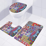 Mandala Tile Bohemian Pattern Print 3 Piece Bath Mat Set