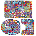 Mandala Tile Bohemian Pattern Print 3 Piece Bath Mat Set