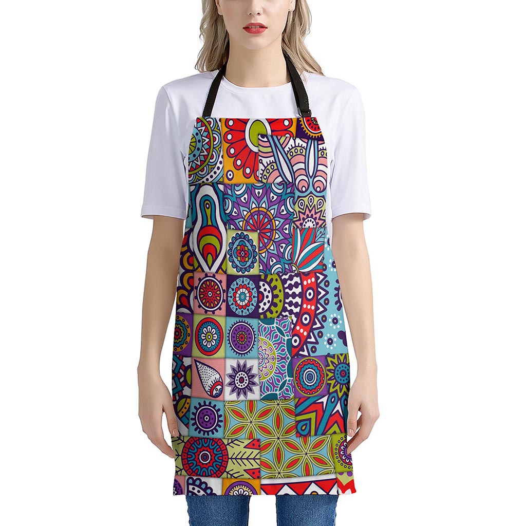 Mandala Tile Bohemian Pattern Print Apron