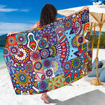 Mandala Tile Bohemian Pattern Print Beach Sarong Wrap