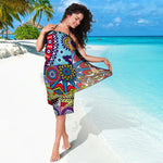 Mandala Tile Bohemian Pattern Print Beach Sarong Wrap