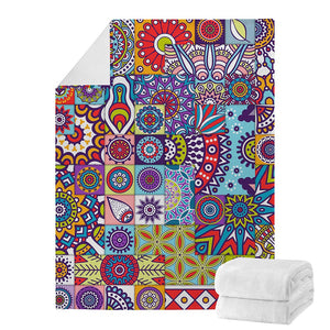 Mandala Tile Bohemian Pattern Print Blanket