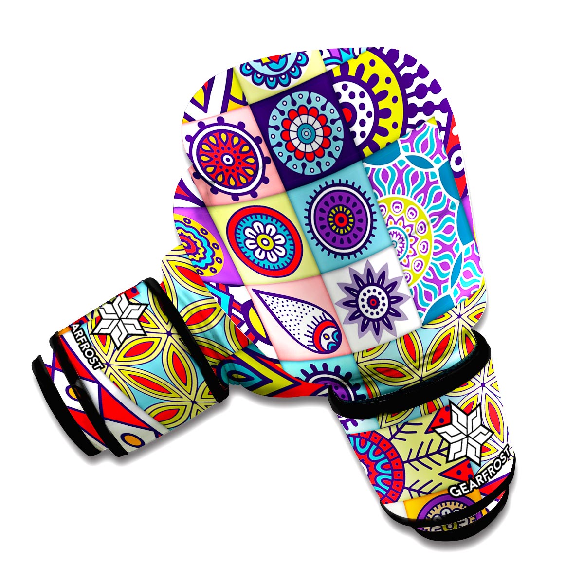 Mandala Tile Bohemian Pattern Print Boxing Gloves