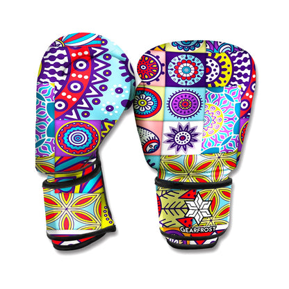 Mandala Tile Bohemian Pattern Print Boxing Gloves