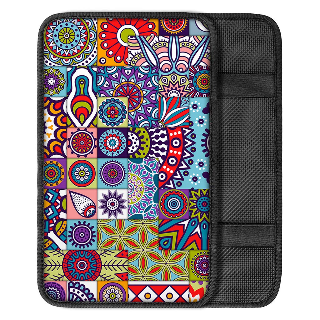 Mandala Tile Bohemian Pattern Print Car Center Console Cover