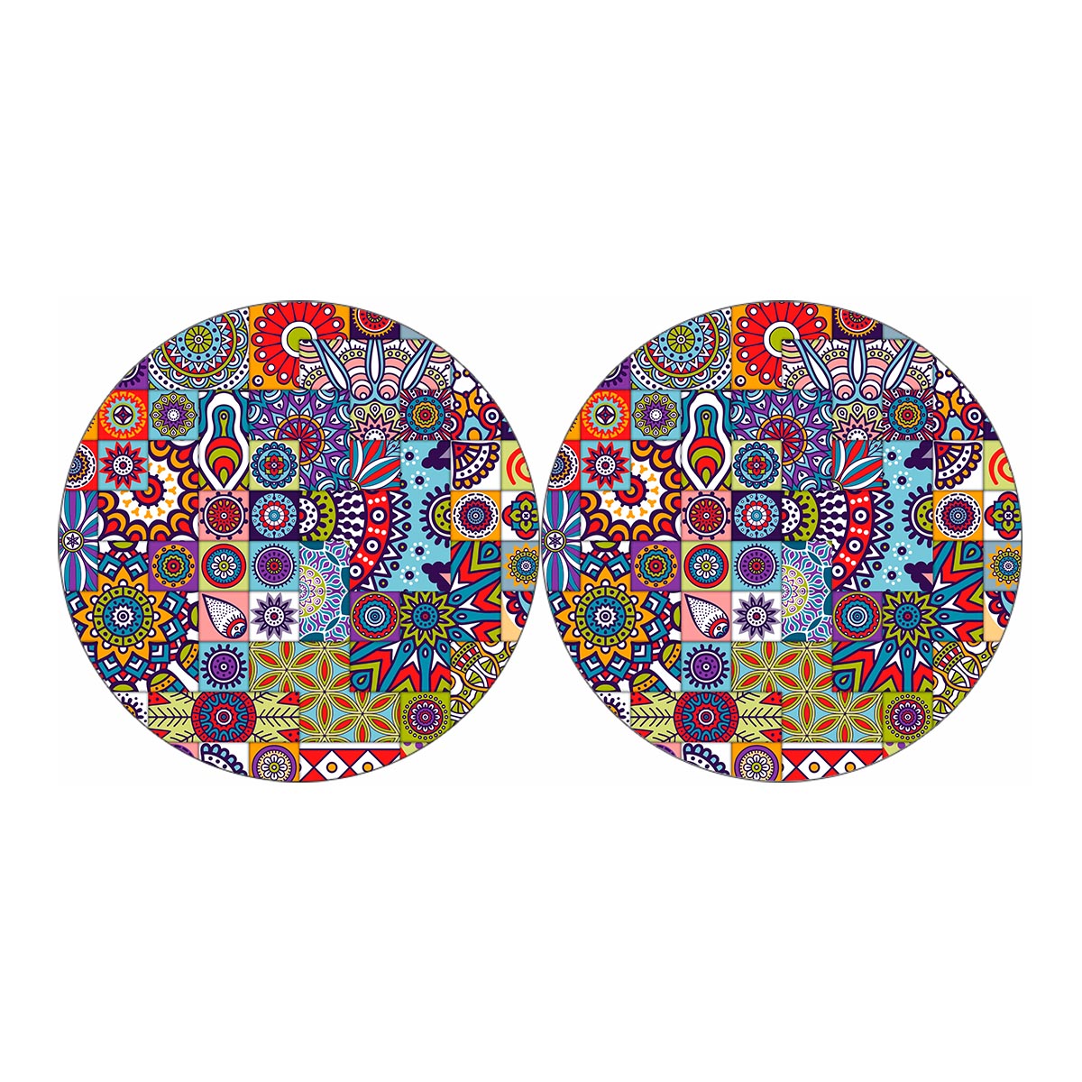 Mandala Tile Bohemian Pattern Print Car Coasters