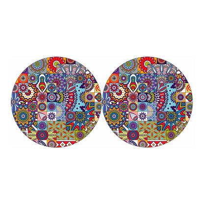 Mandala Tile Bohemian Pattern Print Car Coasters