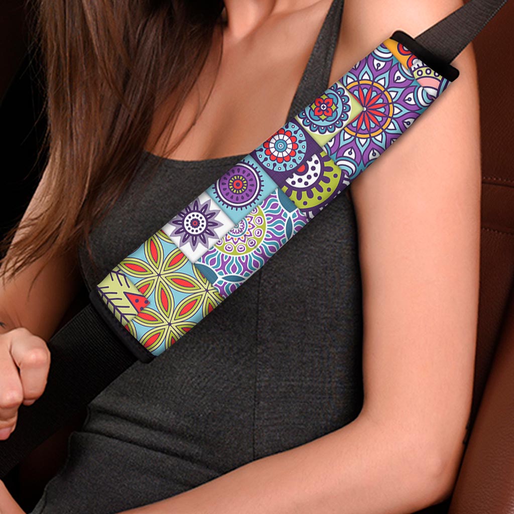 Mandala Tile Bohemian Pattern Print Car Seat Belt Covers
