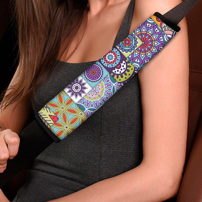 Mandala Tile Bohemian Pattern Print Car Seat Belt Covers