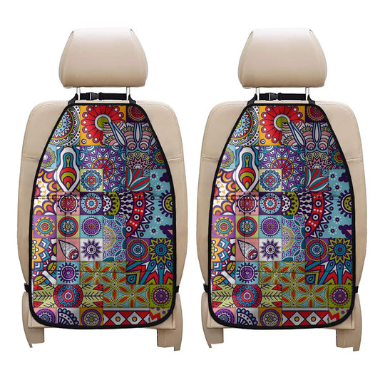 Mandala Tile Bohemian Pattern Print Car Seat Organizers