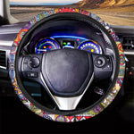 Mandala Tile Bohemian Pattern Print Car Steering Wheel Cover