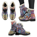 Mandala Tile Bohemian Pattern Print Comfy Boots GearFrost