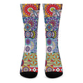 Mandala Tile Bohemian Pattern Print Crew Socks