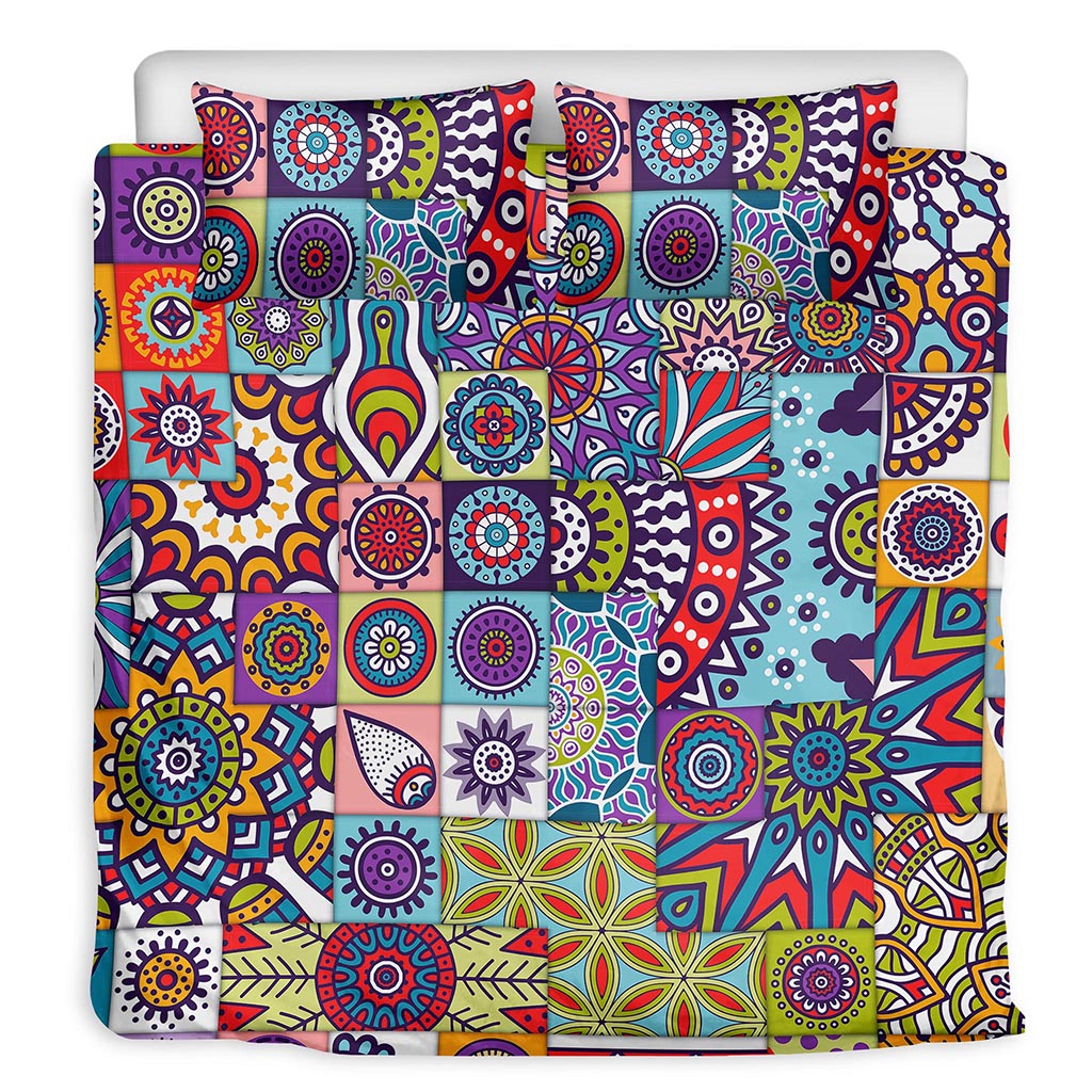 Mandala Tile Bohemian Pattern Print Duvet Cover Bedding Set