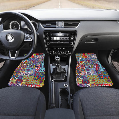 Mandala Tile Bohemian Pattern Print Front Car Floor Mats