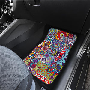 Mandala Tile Bohemian Pattern Print Front Car Floor Mats