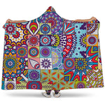 Mandala Tile Bohemian Pattern Print Hooded Blanket