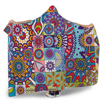 Mandala Tile Bohemian Pattern Print Hooded Blanket