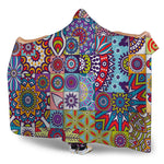Mandala Tile Bohemian Pattern Print Hooded Blanket