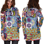 Mandala Tile Bohemian Pattern Print Hoodie Dress GearFrost