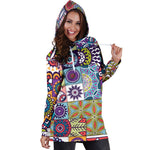 Mandala Tile Bohemian Pattern Print Hoodie Dress GearFrost