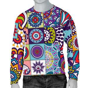 Mandala Tile Bohemian Pattern Print Men's Crewneck Sweatshirt GearFrost