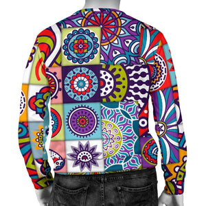 Mandala Tile Bohemian Pattern Print Men's Crewneck Sweatshirt GearFrost