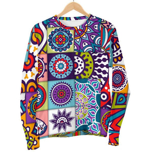 Mandala Tile Bohemian Pattern Print Men's Crewneck Sweatshirt GearFrost