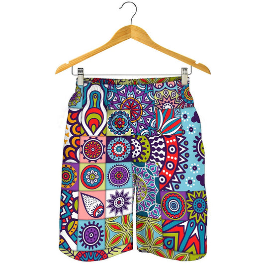 Mandala Tile Bohemian Pattern Print Men's Shorts