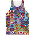 Mandala Tile Bohemian Pattern Print Men's Tank Top