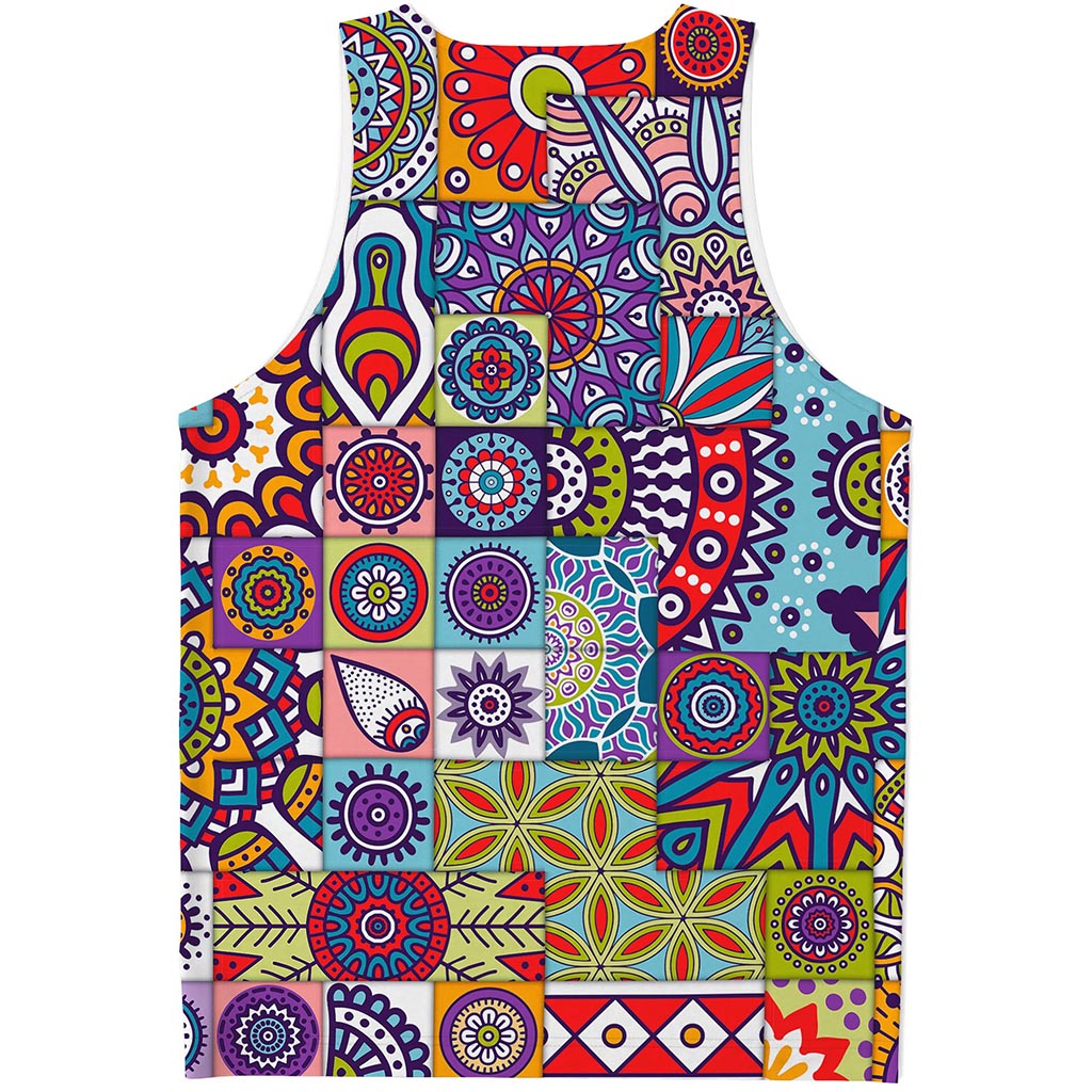 Mandala Tile Bohemian Pattern Print Men's Tank Top