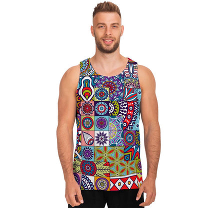 Mandala Tile Bohemian Pattern Print Men's Tank Top