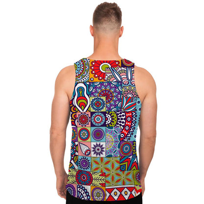 Mandala Tile Bohemian Pattern Print Men's Tank Top