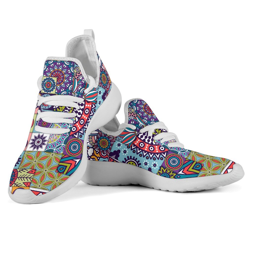 Mandala Tile Bohemian Pattern Print Mesh Knit Shoes GearFrost