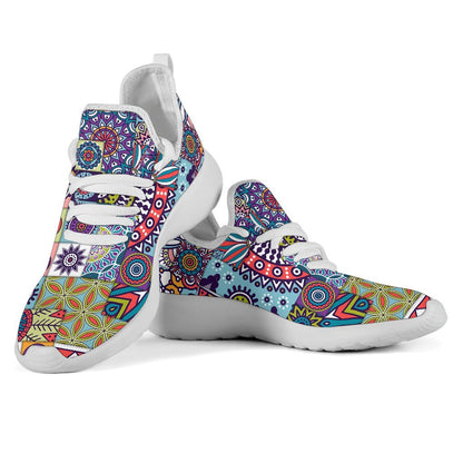 Mandala Tile Bohemian Pattern Print Mesh Knit Shoes GearFrost