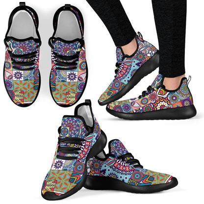 Mandala Tile Bohemian Pattern Print Mesh Knit Shoes GearFrost