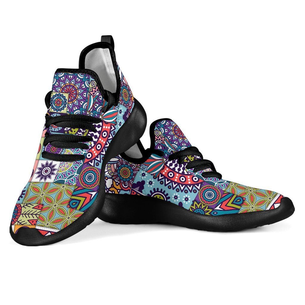 Mandala Tile Bohemian Pattern Print Mesh Knit Shoes GearFrost