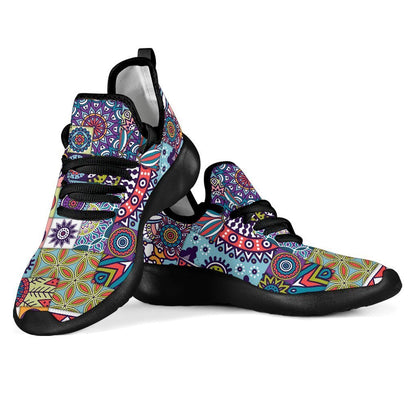 Mandala Tile Bohemian Pattern Print Mesh Knit Shoes GearFrost