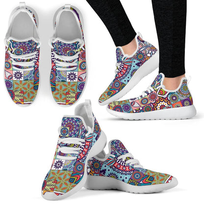 Mandala Tile Bohemian Pattern Print Mesh Knit Shoes GearFrost