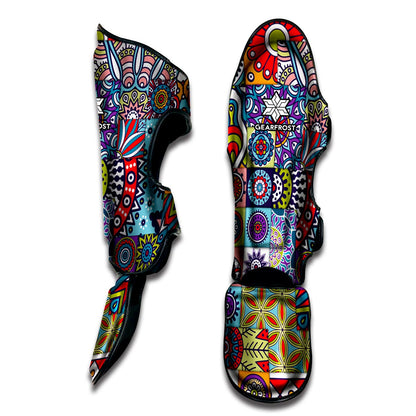 Mandala Tile Bohemian Pattern Print Muay Thai Shin Guard