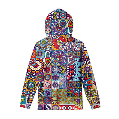 Mandala Tile Bohemian Pattern Print Pullover Hoodie