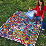 Mandala Tile Bohemian Pattern Print Quilt