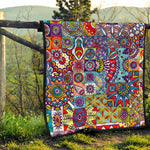 Mandala Tile Bohemian Pattern Print Quilt