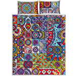 Mandala Tile Bohemian Pattern Print Quilt Bed Set