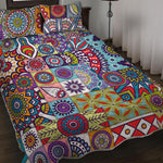 Mandala Tile Bohemian Pattern Print Quilt Bed Set