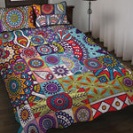 Mandala Tile Bohemian Pattern Print Quilt Bed Set