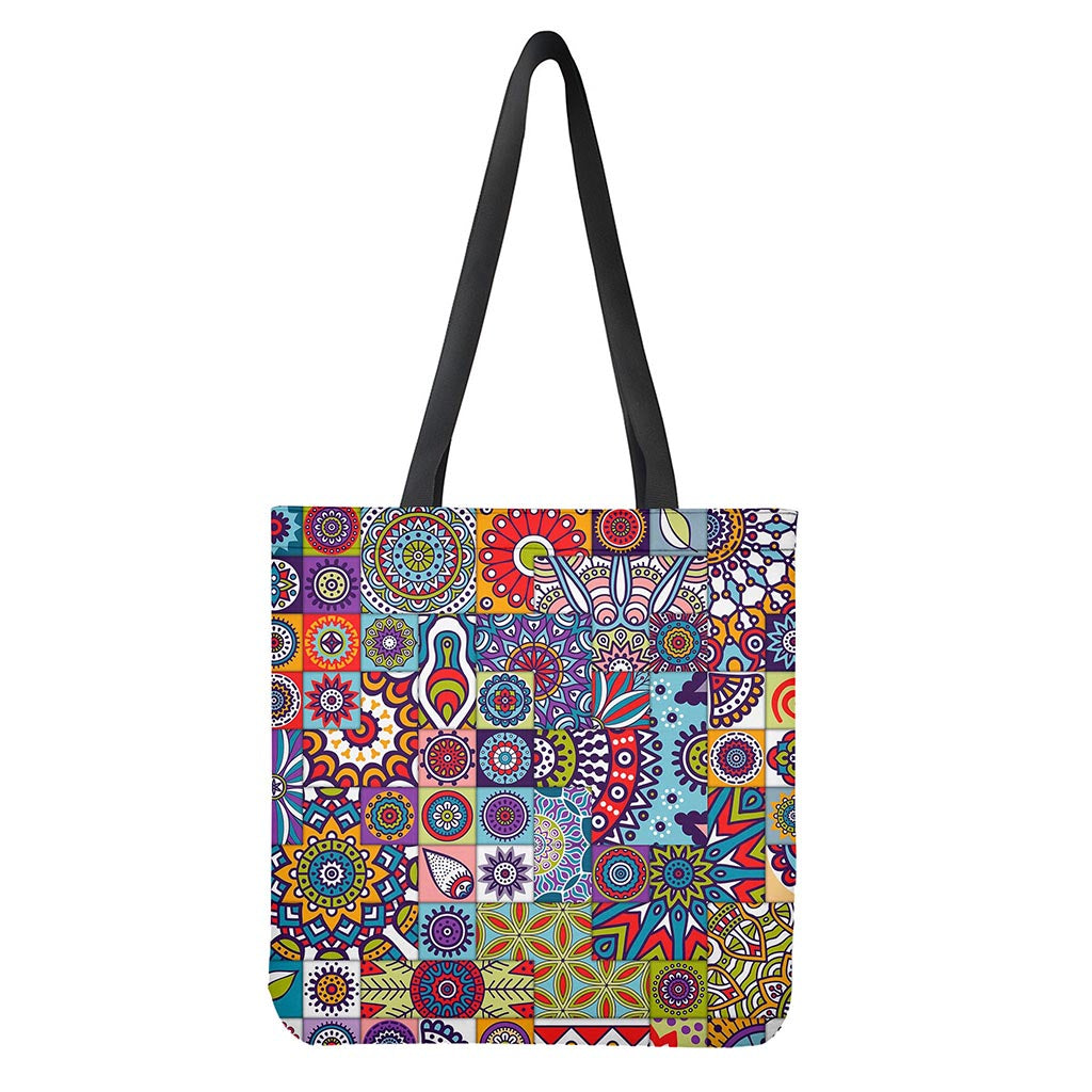 Mandala Tile Bohemian Pattern Print Tote Bag