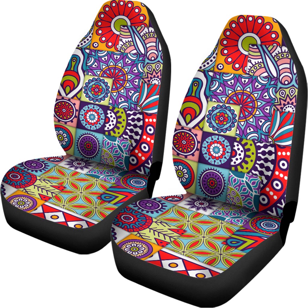 Mandala Tile Bohemian Pattern Print Universal Fit Car Seat Covers