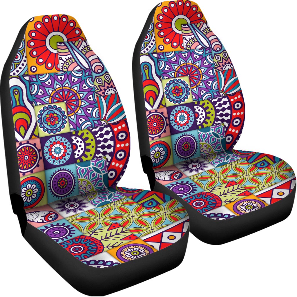 Mandala Tile Bohemian Pattern Print Universal Fit Car Seat Covers