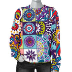 Mandala Tile Bohemian Pattern Print Women's Crewneck Sweatshirt GearFrost